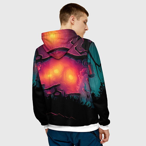 Мужская толстовка Лошадь рок стиль / 3D-Белый – фото 4