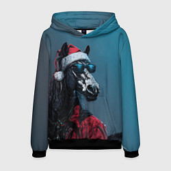 Мужская толстовка Лошадь в новогоднем стиле