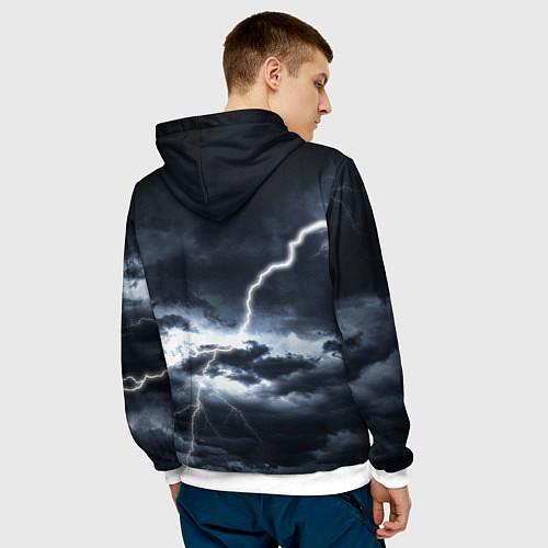 Мужская толстовка Небо - славян / 3D-Белый – фото 4