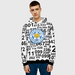 Толстовка-худи мужская Лестер сити цифры символы, цвет: 3D-черный — фото 2