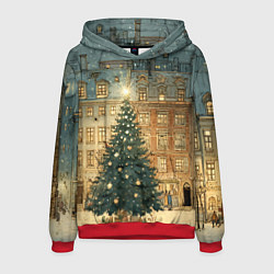 Мужская толстовка Новогодний старый город