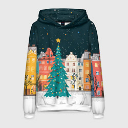 Мужская толстовка Новогодняя ночь в городе