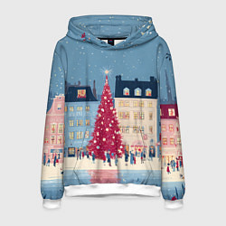 Мужская толстовка Новогоднее гуляние у красной елки