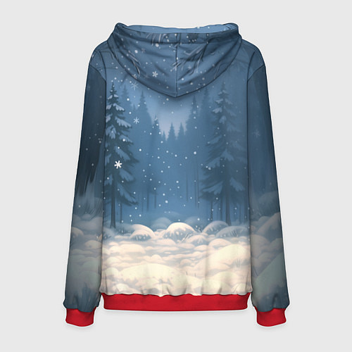 Мужская толстовка Лошадка ловит снежинку / 3D-Красный – фото 2