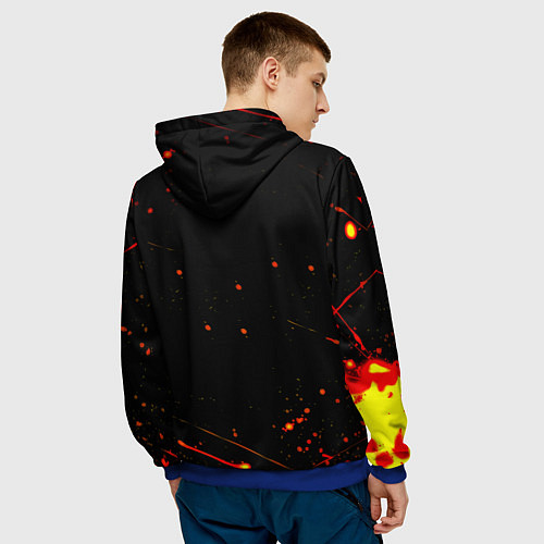 Мужская толстовка Боруссиа огненные краски текстура / 3D-Синий – фото 4