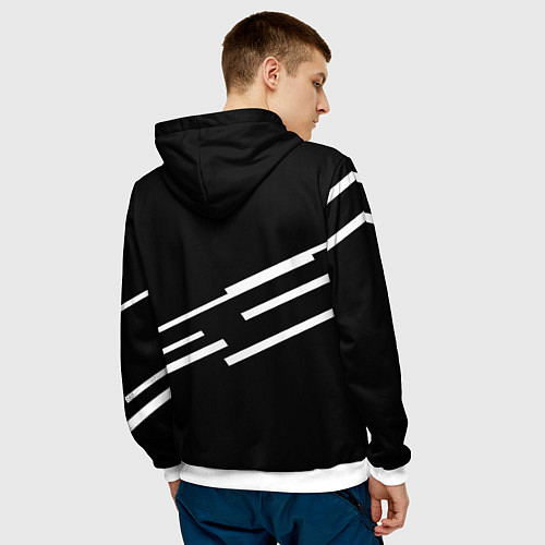 Мужская толстовка Реал Мадрид полосы текстура линии / 3D-Белый – фото 4