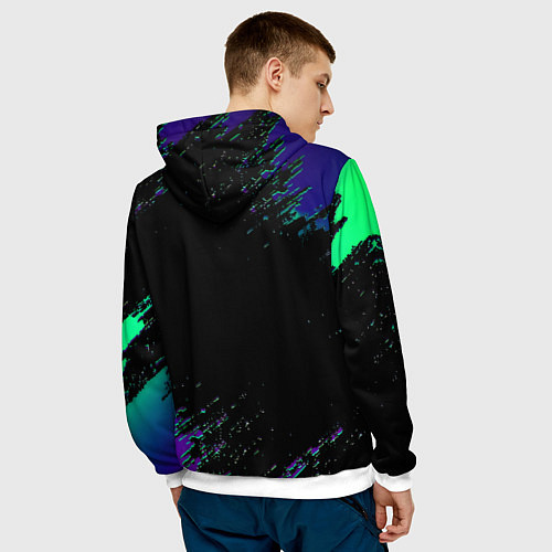 Мужская толстовка Бавария Мюнхен краски текстура / 3D-Белый – фото 4