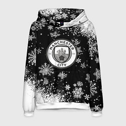 Мужская толстовка Манчестер сити снежинки новый год