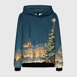 Мужская толстовка Новогодняя атмосфера в городе