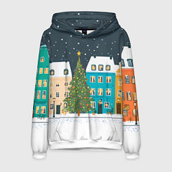 Мужская толстовка Новогодний снежный город