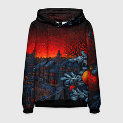 Мужская толстовка Новый год в ночном городе