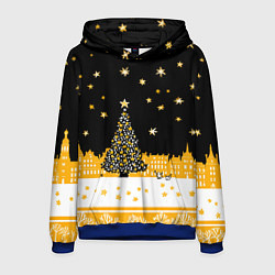 Мужская толстовка Новый год в черно-желтом стиле