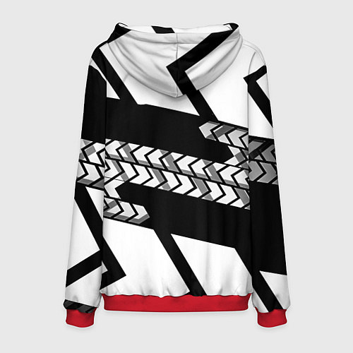Мужская толстовка Реал Мадрид краски полосы / 3D-Красный – фото 2