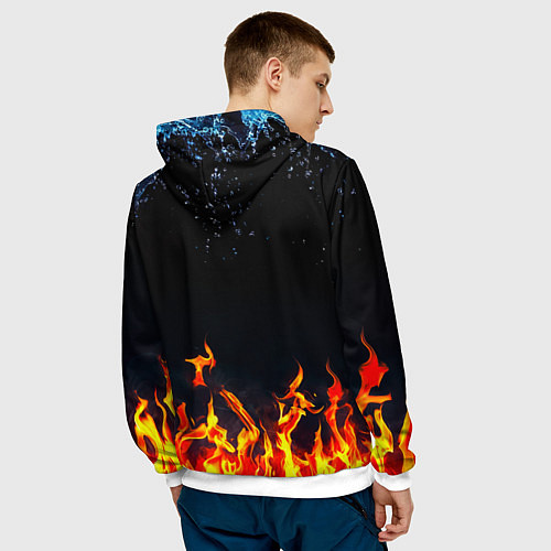 Мужская толстовка Манчестер Юнайтед лёд и огонь / 3D-Белый – фото 4