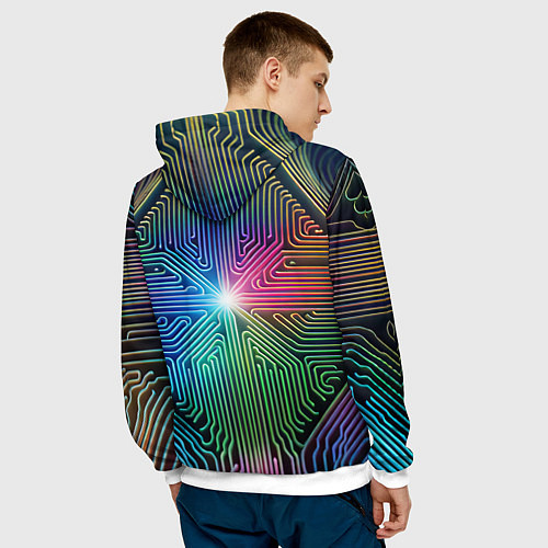 Мужская толстовка Линейная графика / 3D-Белый – фото 4