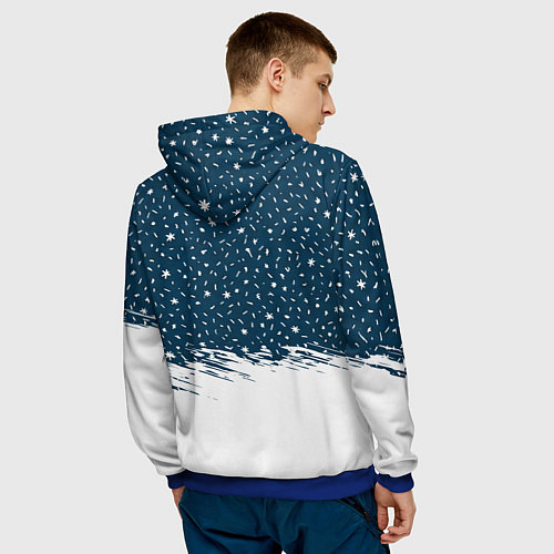 Мужская толстовка Кот Бендер и огненный конь - 2026 / 3D-Синий – фото 4