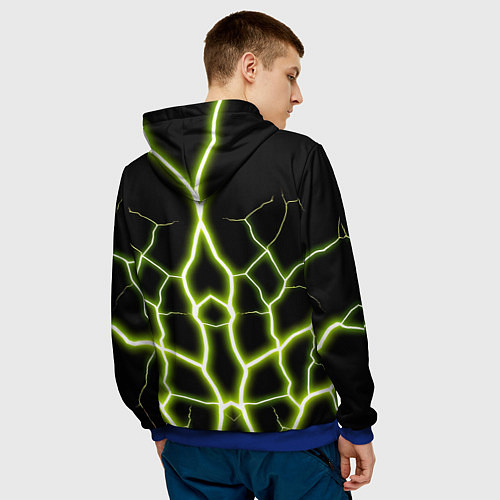 Мужская толстовка Color green black / 3D-Синий – фото 4