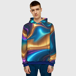Толстовка-худи мужская Сплавы разноцветные, цвет: 3D-синий — фото 2