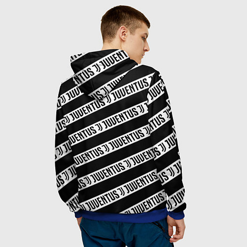 Мужская толстовка Ювентус полосы линии спорт / 3D-Синий – фото 4