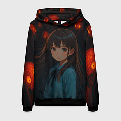 Мужская толстовка Аниме девушка окружённая монстрами