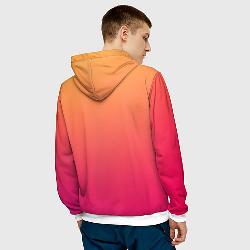 Мужская толстовка Color orange pink / 3D-Белый – фото 4