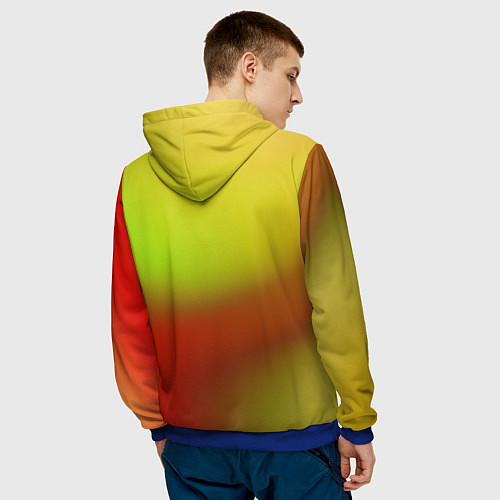 Мужская толстовка Color multicolored gradient / 3D-Синий – фото 4