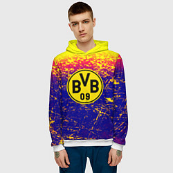 Толстовка-худи мужская Borussia краски, цвет: 3D-белый — фото 2