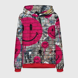 Мужская толстовка Розовые смайлы граффити