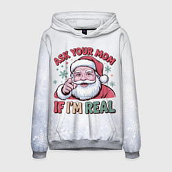 Толстовка-худи мужская Санта в шутливом настроении, цвет: 3D-меланж