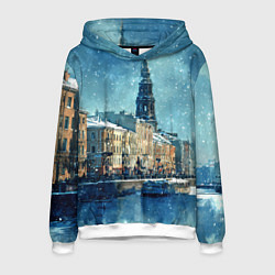 Мужская толстовка Снегопад в Санкт-Петербурге