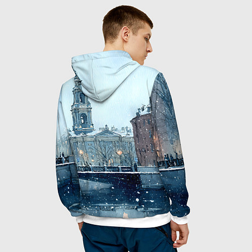Мужская толстовка Зимний Питер / 3D-Белый – фото 4
