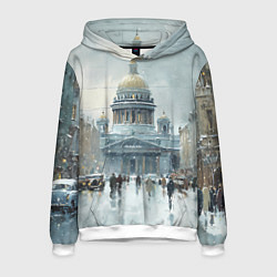Мужская толстовка Санкт-Петербург зимний пейзаж