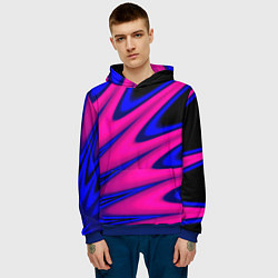 Толстовка-худи мужская Multicolored color neon, цвет: 3D-синий — фото 2