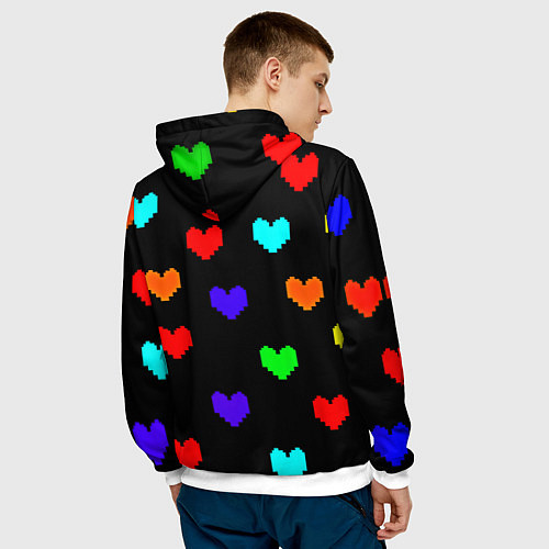 Мужская толстовка Borussia сердца паттерн / 3D-Белый – фото 4