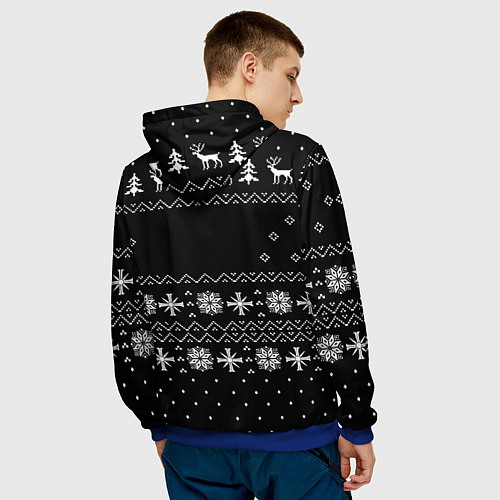 Мужская толстовка Ювентус новый год текстура / 3D-Синий – фото 4