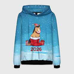 Мужская толстовка Лошадь в сапогах Санты