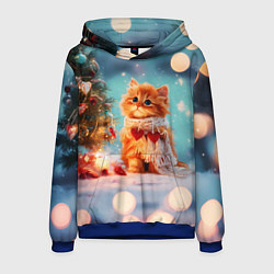 Мужская толстовка Рыжий маленький новогодний котенок