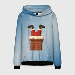 Мужская толстовка Санта торчит из трубы