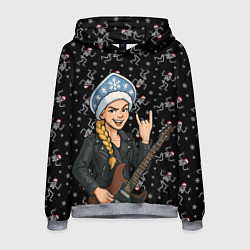 Мужская толстовка Снегурочка с гитарой - Рок