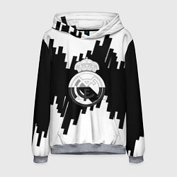 Мужская толстовка Реал Мадрид белая геометрия