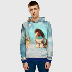 Толстовка-худи мужская Лошадка у елки 2026, цвет: 3D-синий — фото 2