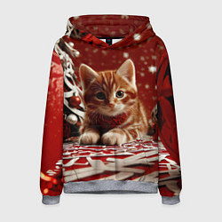 Мужская толстовка Рыжий Новогодний котенок