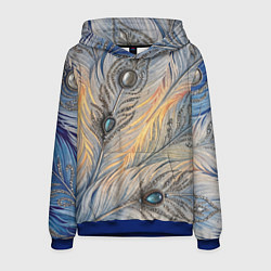 Мужская толстовка Синие перья с самоцветами