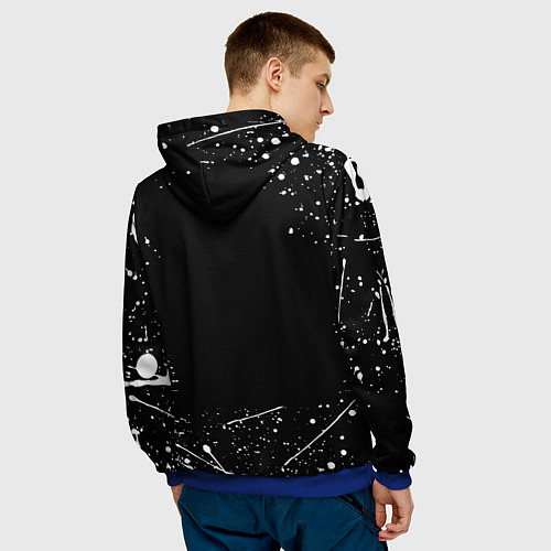 Мужская толстовка Челси белые краски всплеск / 3D-Синий – фото 4