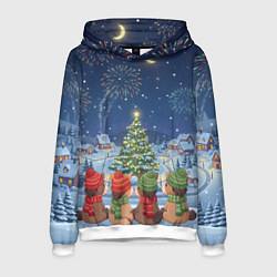 Мужская толстовка Лошадки в новогоднюю ночь