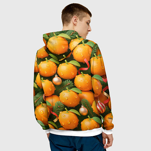 Мужская толстовка Мандариновое настроение / 3D-Белый – фото 4
