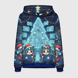 Мужская толстовка Новогодние котики айтишники