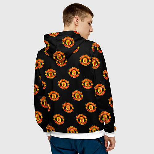 Мужская толстовка Manchester United Pattern / 3D-Белый – фото 4