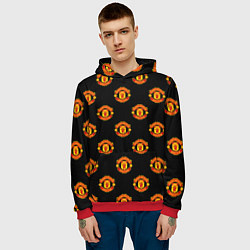 Толстовка-худи мужская Manchester United Pattern, цвет: 3D-красный — фото 2