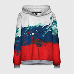 Толстовка-худи мужская Триколор РФ, цвет: 3D-меланж